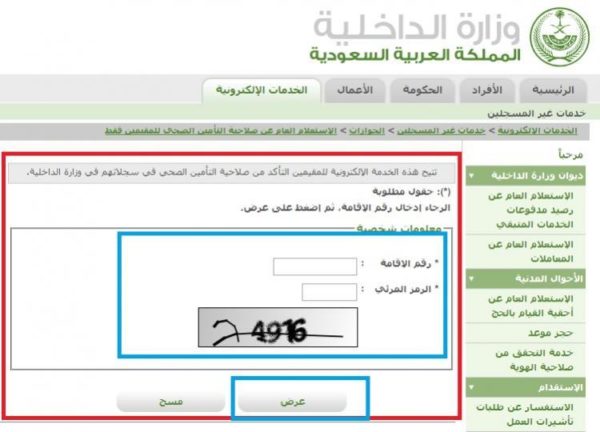 الاستعلام عن رصيد الجوازات برقم الهوية